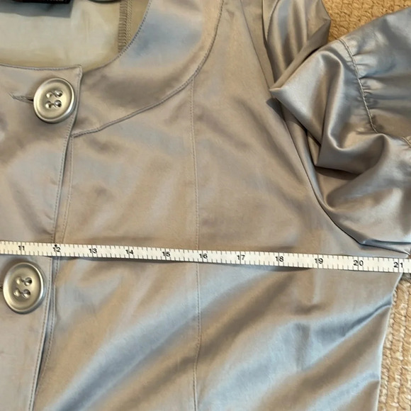 Taylor Brooke Canada blazer Women 10 silver ruffle 3/4 sleeve special occasion - Picture 8 of 10